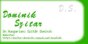 dominik szitar business card