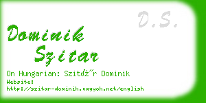 dominik szitar business card